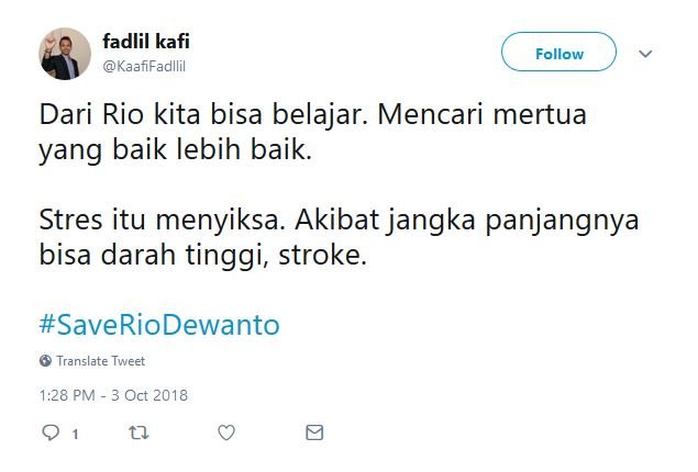 Bukan Bahas Ratna Sarumpaet, Warganet Malah Khawatir sama Menantunya. #SaveRioDewanto Jadi Viral