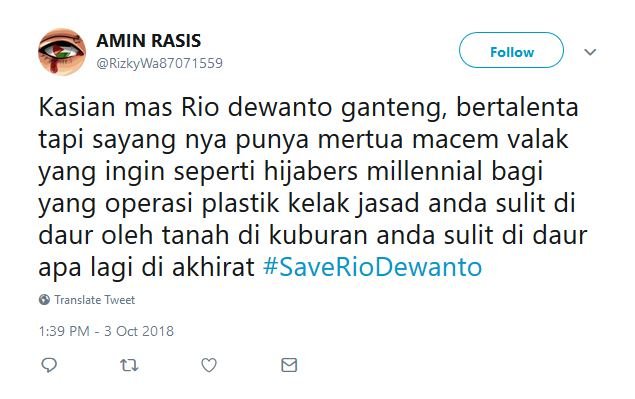 Bukan Bahas Ratna Sarumpaet, Warganet Malah Khawatir sama Menantunya. #SaveRioDewanto Jadi Viral