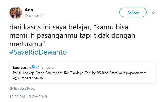 Bukan Bahas Ratna Sarumpaet, Warganet Malah Khawatir sama Menantunya. #SaveRioDewanto Jadi Viral