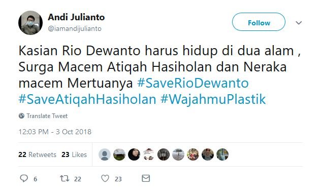 Bukan Bahas Ratna Sarumpaet, Warganet Malah Khawatir sama Menantunya. #SaveRioDewanto Jadi Viral