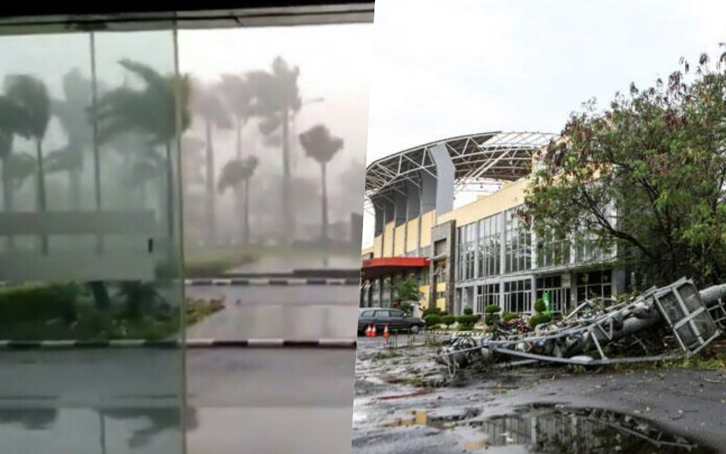 Cuaca Ekstrem Landa Indonesia. Angin Kencang Landa Palembang, Stadion Jakabaring Sampai Rusak Parah!