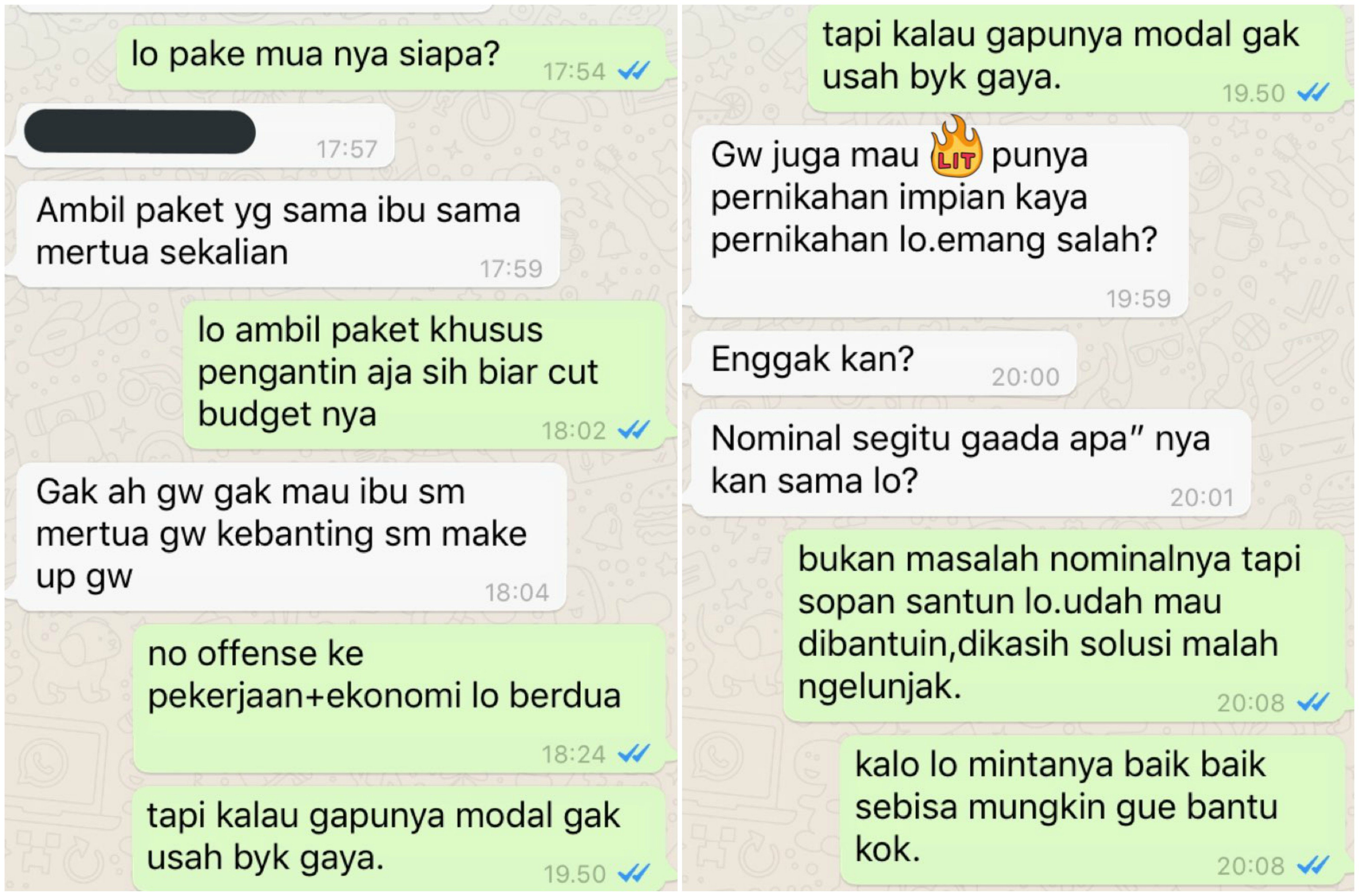 Beredar Chat Soal Cewek yang Ngutang buat Nikahan Tapi Nggak Tahu Aturan. Bikin Warganet Geregetan!