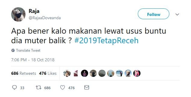 17 Tweet #2019TetapReceh ini Bukti Bahwa Guyonan Harus Dipertahankan, Nggak Peduli Siapa Presidennya