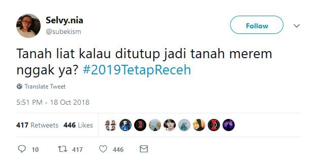 17 Tweet #2019TetapReceh ini Bukti Bahwa Guyonan Harus Dipertahankan, Nggak Peduli Siapa Presidennya