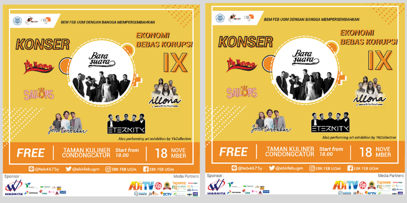 Konser Ekonomi Bebas Korupsi IX di Yogyakarta. Dateng yuk!