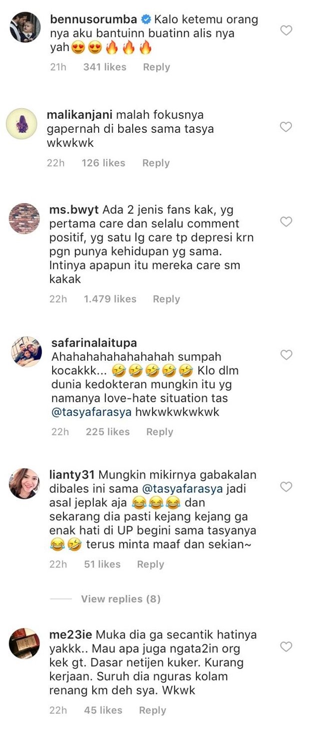 Tasya Farasya Heran Dikomenin Orang yang Sama: Bukti Haters itu Fans Sejati. Julid kok Konsisten~