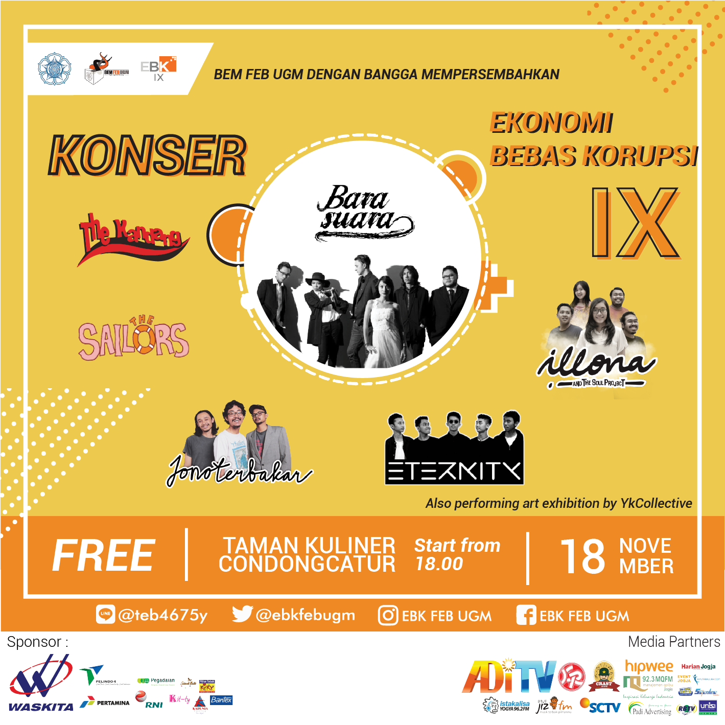 Konser Ekonomi Bebas Korupsi IX di Yogyakarta. Dateng yuk!