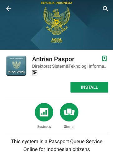 Aplikasi Antrian Paspor di Google Play