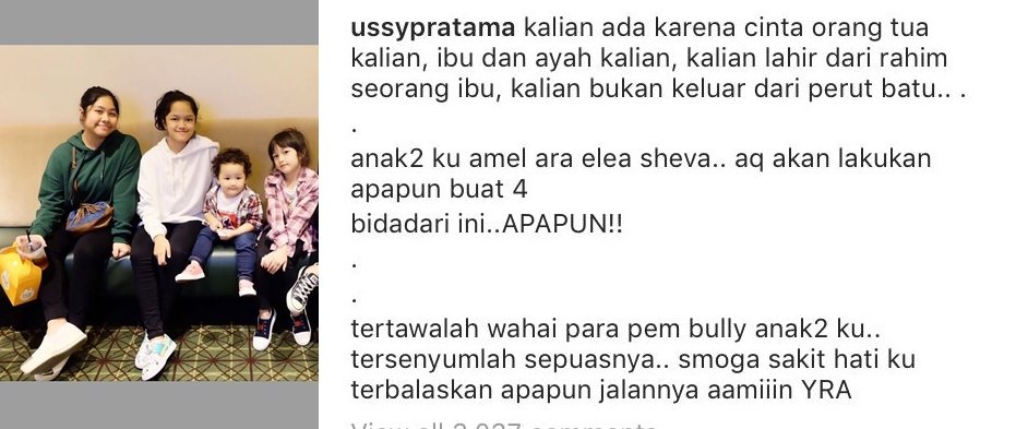 Nggak Pernah Beda-Bedain Anak, Ussy Dibikin Nangis sama Komentar Jahat Warganet. Kok Tega sih?