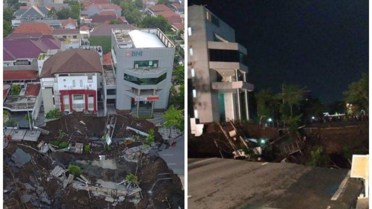 Ngeri! Jalan Gubeng, Surabaya Mendadak Ambles Hingga Sedalam 15 Meter. Inilah Penyebabnya