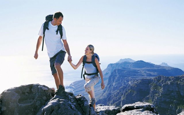 Couple Climbing