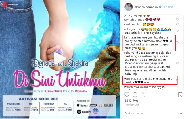 Denada Rayakan Ultah Putrinya dengan Ciptakan Lagu ‘Di Sini Untukmu’, Semangat ya Shakira!