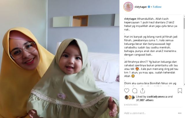 Klarifikasi Risty Tagor Soal Anak Ketiganya Tuai Dukungan Warganet. Wujud Saling Menghargai Nih!