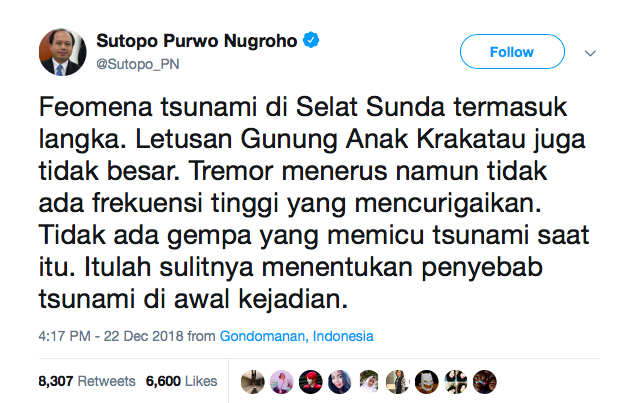 Tanpa Gempa atau Surutnya Air Laut, BMKG Pastikan Tsunami di Selat Sunda Dipicu Erupsi Anak Krakatau