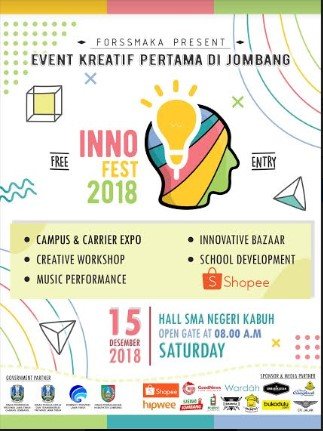 Innofest 2018; Event Kreatif Buat Millenial di Jombang. Yakin Mau Lewatin?