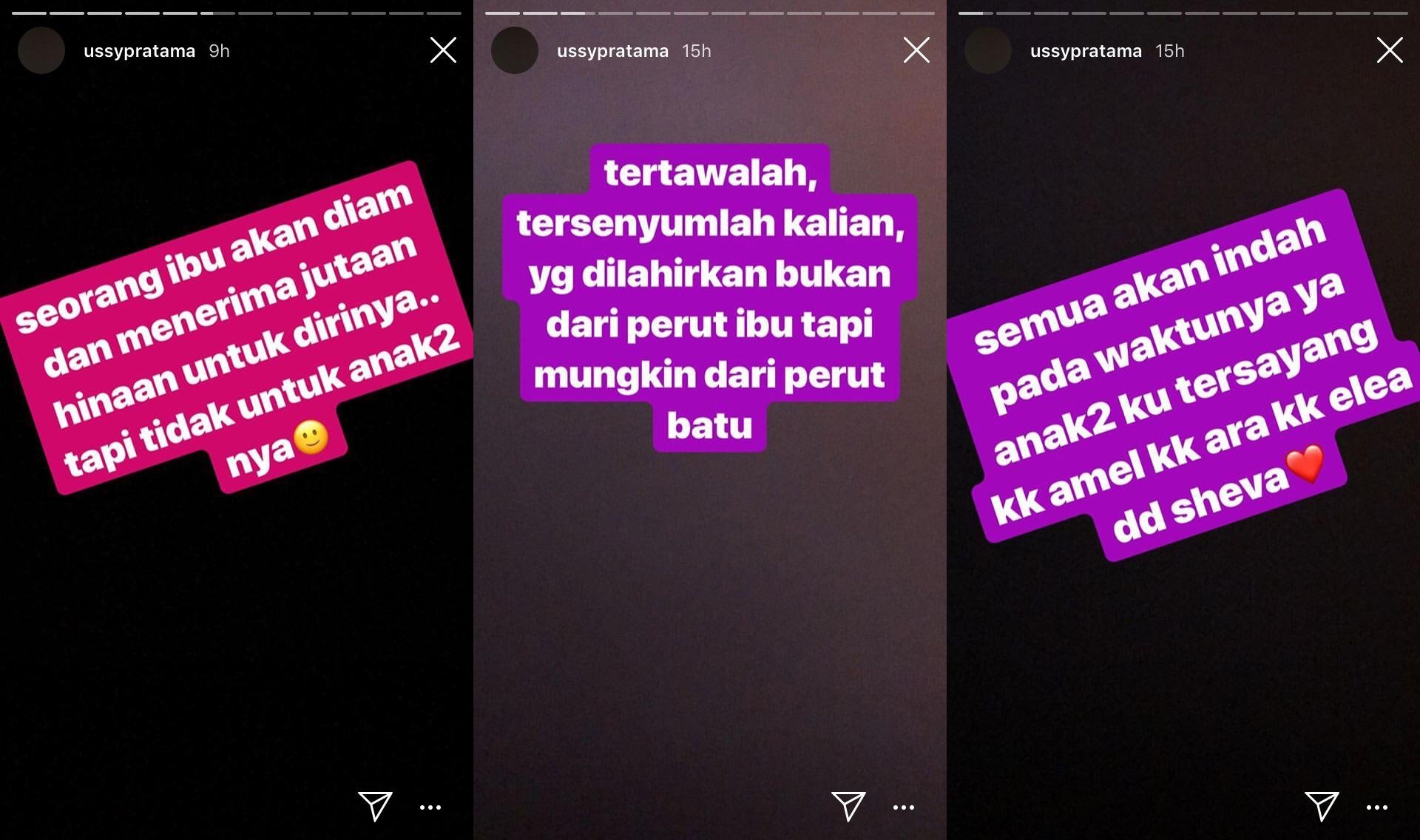 Nggak Pernah Beda-Bedain Anak, Ussy Dibikin Nangis sama Komentar Jahat Warganet. Kok Tega sih?