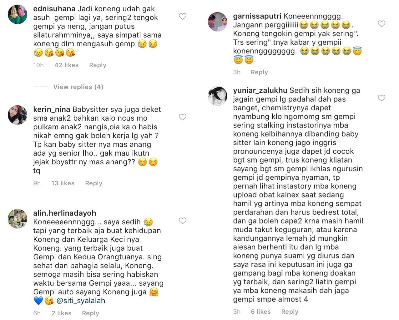 Putuskan Nggak Lagi Mengasuh Gempi, Koneng Beri Klarifikasi buat Warganet yang Sedih dan Kecewa