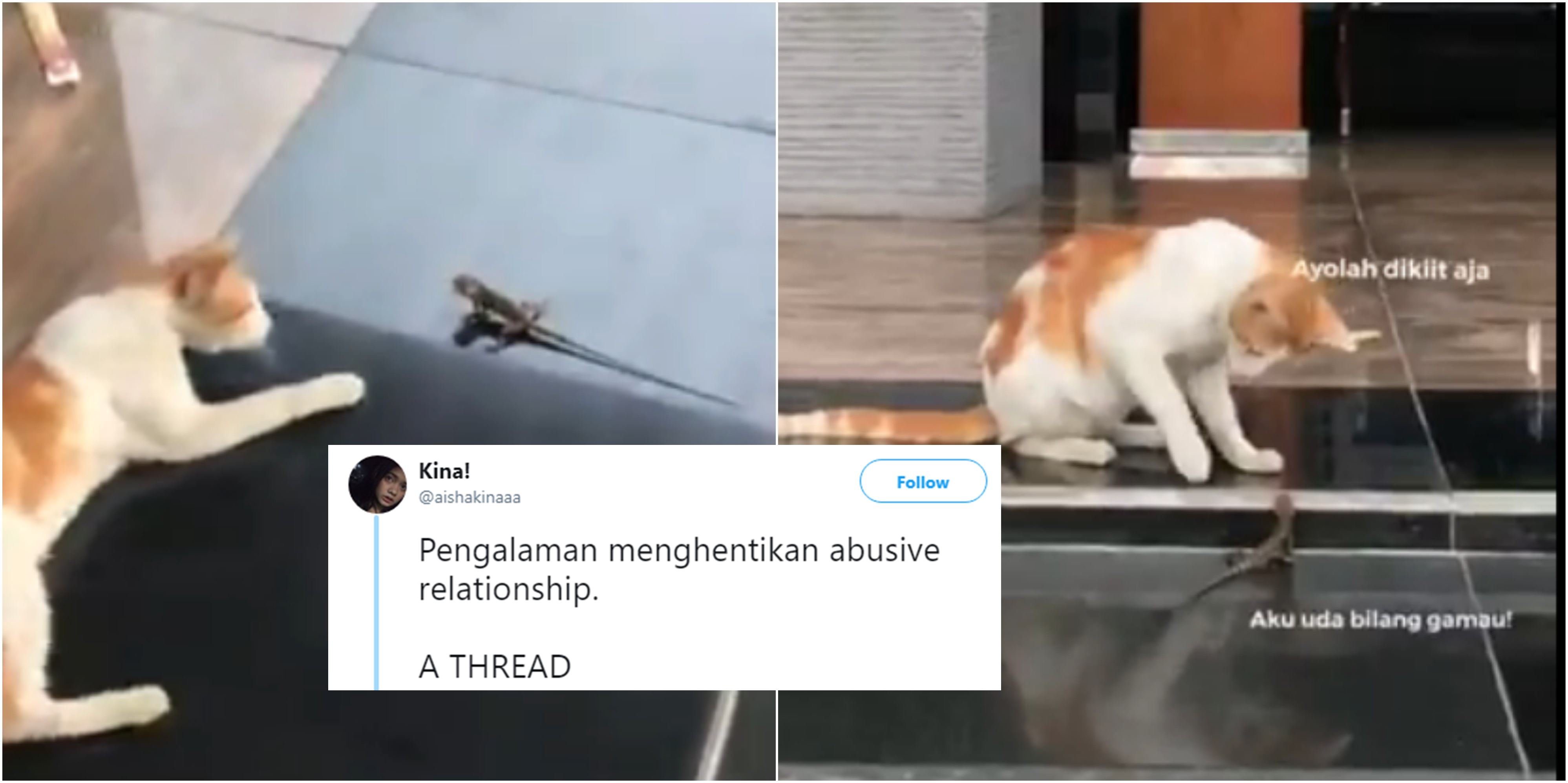 Bikin Utas Soal Kekerasan dalam Hubungan, Cewek ini Malah Ceritakan Kucing dan Kadal. Plot Twist!