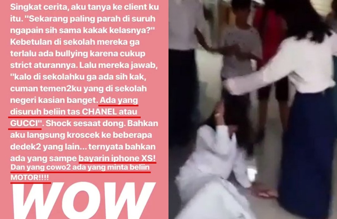 Selebgram Bagikan Cerita Model Bullying Masa Kini: Kakak Kelas Minta Chanel, Gucci, Sampai Motor!