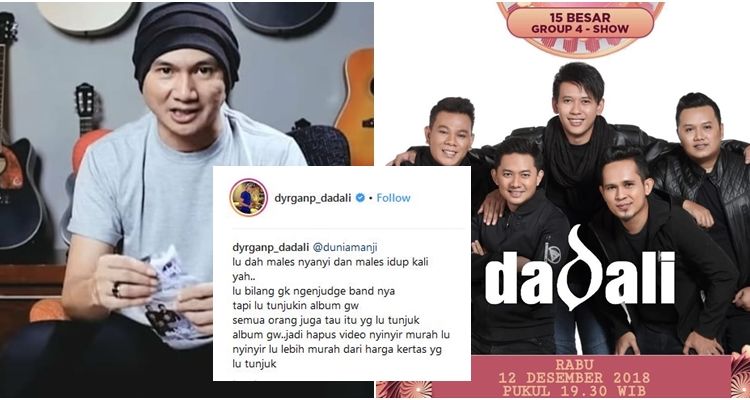 Albumnya Dipakai untuk Bahan Perbandingan dengan Milik Rizky Febian, Band ‘Dadali’ Tuntut Video Anji