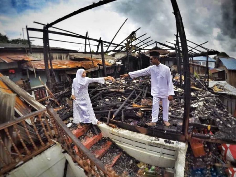 Ikatan Cinta Mereka Diuji, Rumah Pasangan Ini Hangus Terbakar Menjelang Resepsi Pernikahan