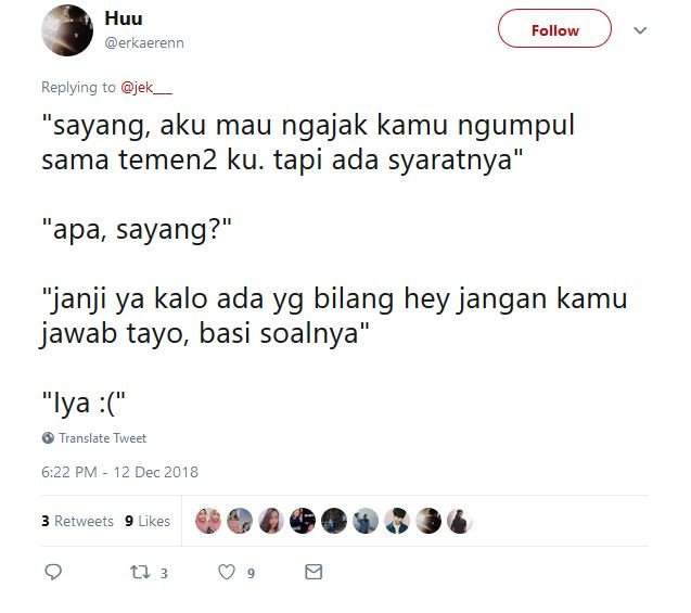 13 Syarat Kocak dari Pacar, Kalau Kamu Pengen Diajak Nongkrong Bareng Temen-Temennya. Kebiasaan Sih~