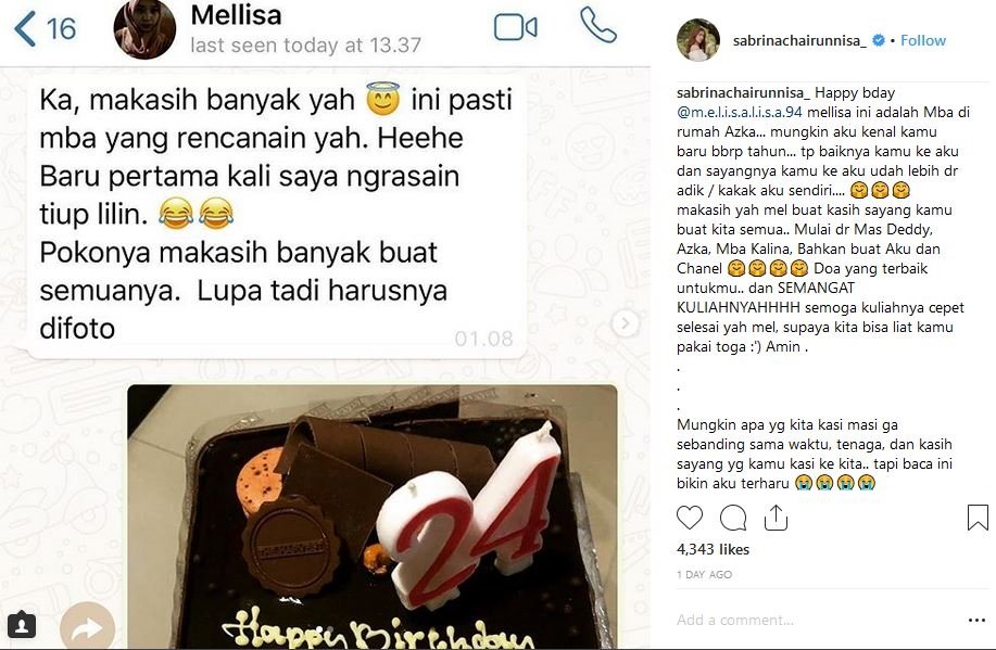 Karena Sikapnya, Warganet Puji Azka Corbuzier yang Diam-Diam Kasih Kejutan buat Mbaknya. Baik Banget!