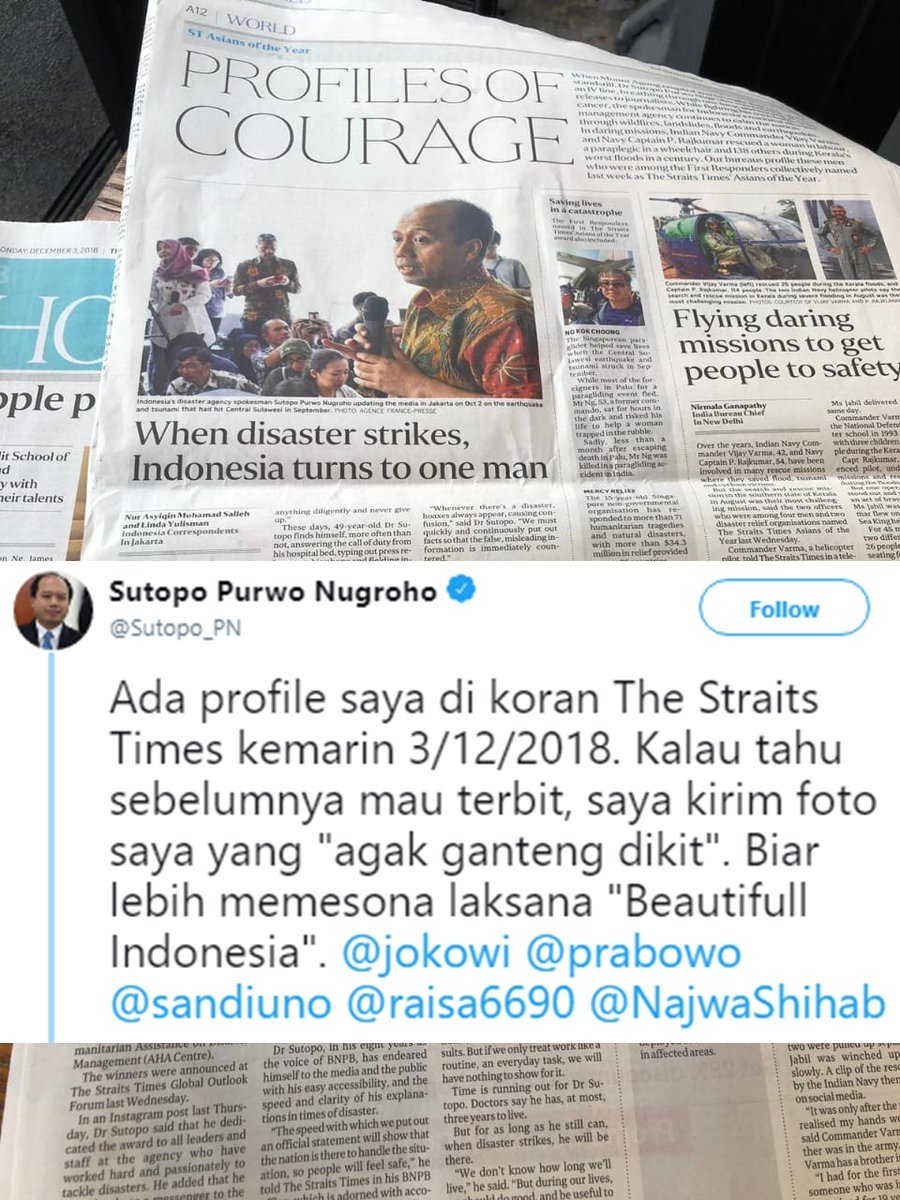 9 Petuah Kocak dan Bikin Baper ala Pak Sutopo. Yang Penting sih Tetap Informatif buat Semua Orang