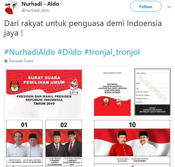 10 Kutipan Ngawur Maha Asyik dari Paslon Fenomenal Nurhadi-Aldo. Jadi Kamu Bakal Coblos yang Mana?