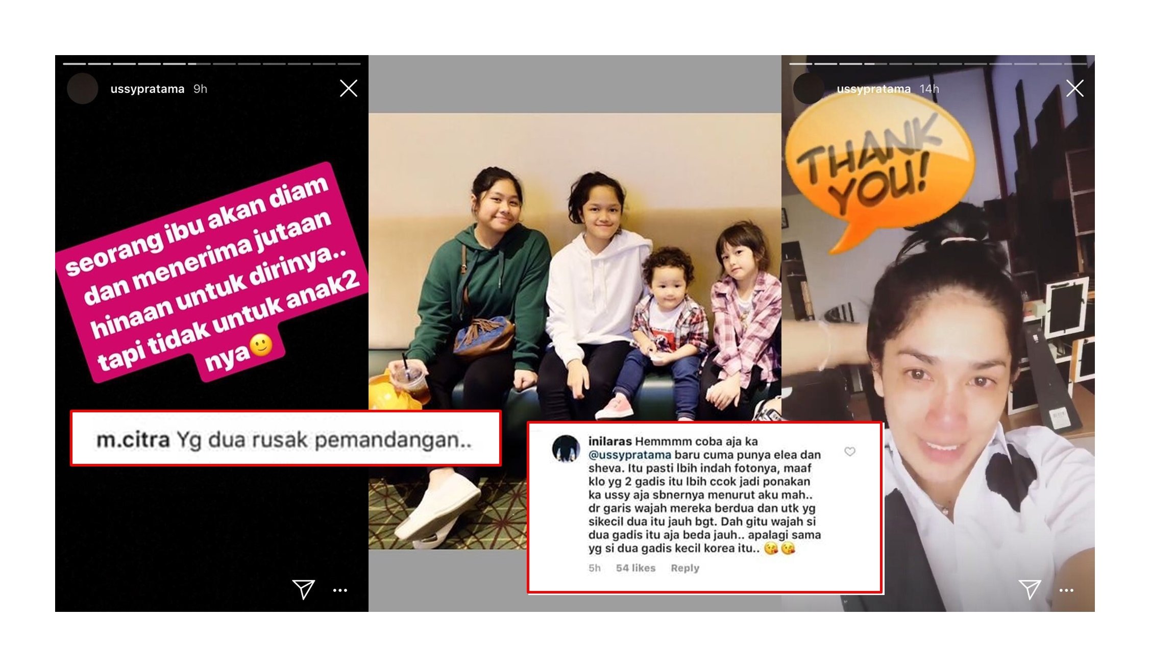 Nggak Pernah Beda-Bedain Anak, Ussy Dibikin Nangis sama Komentar Jahat Warganet. Kok Tega sih?