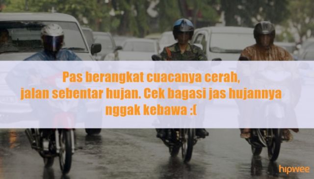 11 Hal yang Ada di Pikiran Pengendara Motor Saat Turun Hujan. Keselnya Sampe Bikin Basah Kuyup~