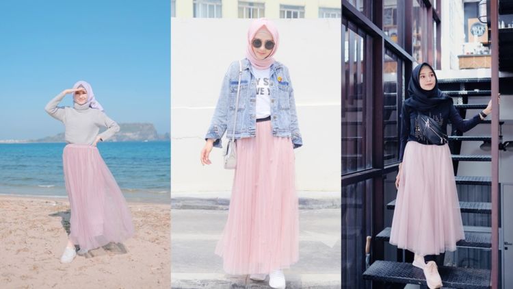 Inilah 10 Tampilan Cantik Hijaber Pakai Rok Tutu Panjang. Bisa Jadi Inspirasi Kalau Mau Jalan-Jalan