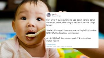 Kisah Pilu Bayi 4 Bulan yang Meninggal Akibat Diberi Makan Nasi Utuh di Saat Ususnya Belum Siap. Prihatin :(