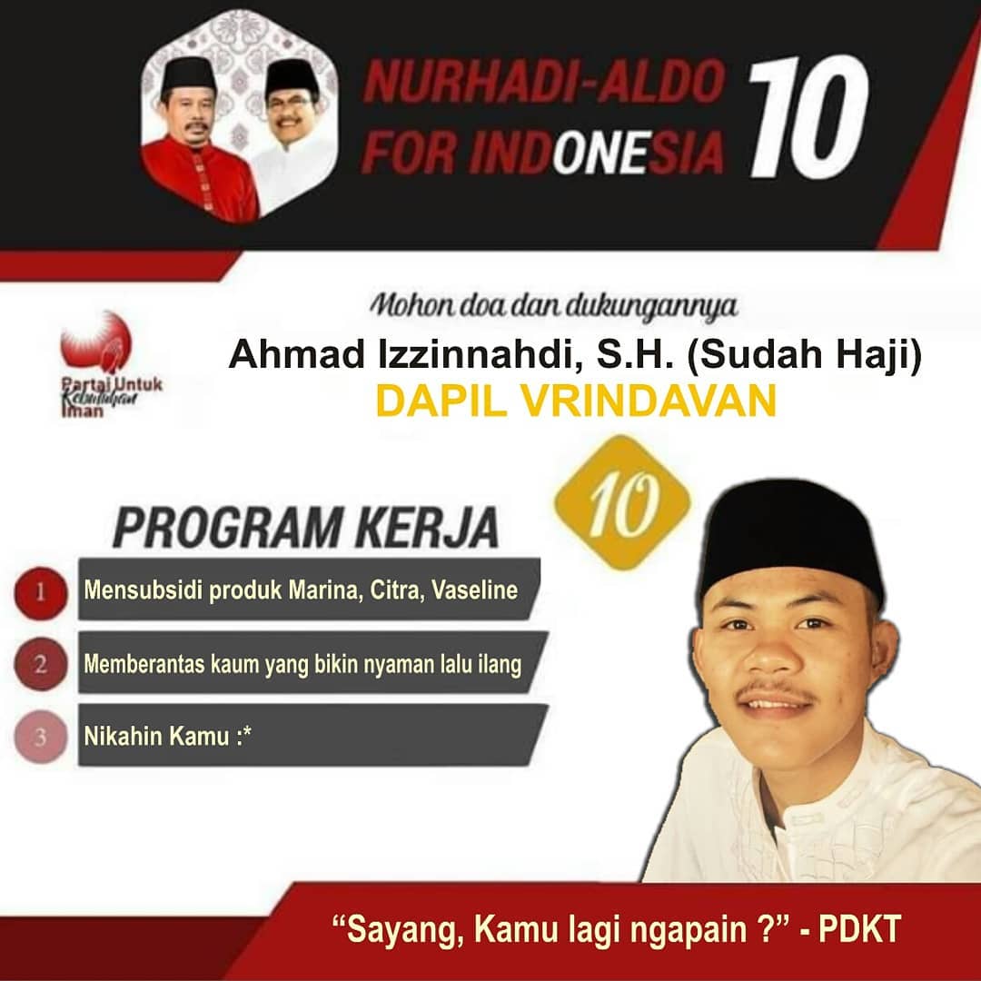 10+ Kontribusi Kreatif dari Warganet Demi Nyaleg buat Pemenangan Nurhadi-Aldo. Bisa Menang Telak nih!