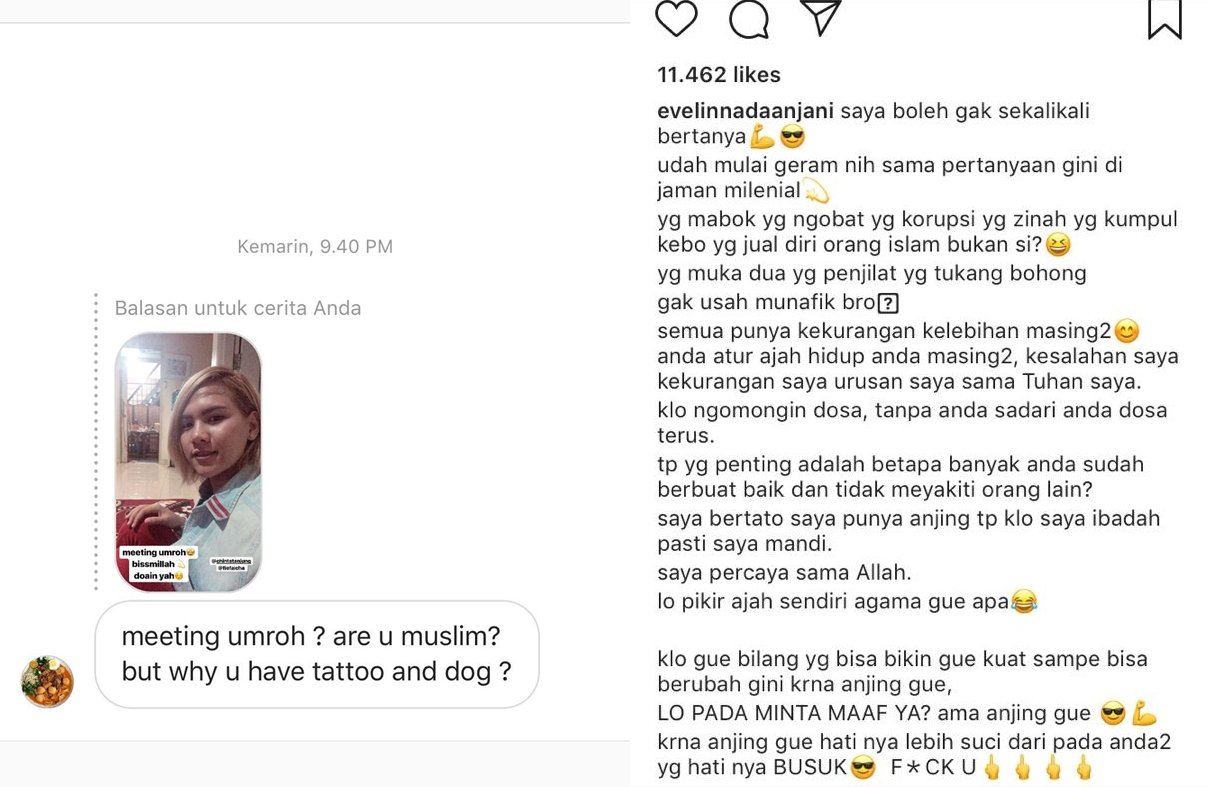 Gerah Sering Ditanya Agama Karena Pelihara Anjing dan Bertato, Ini Jawaban Tegas Evelin