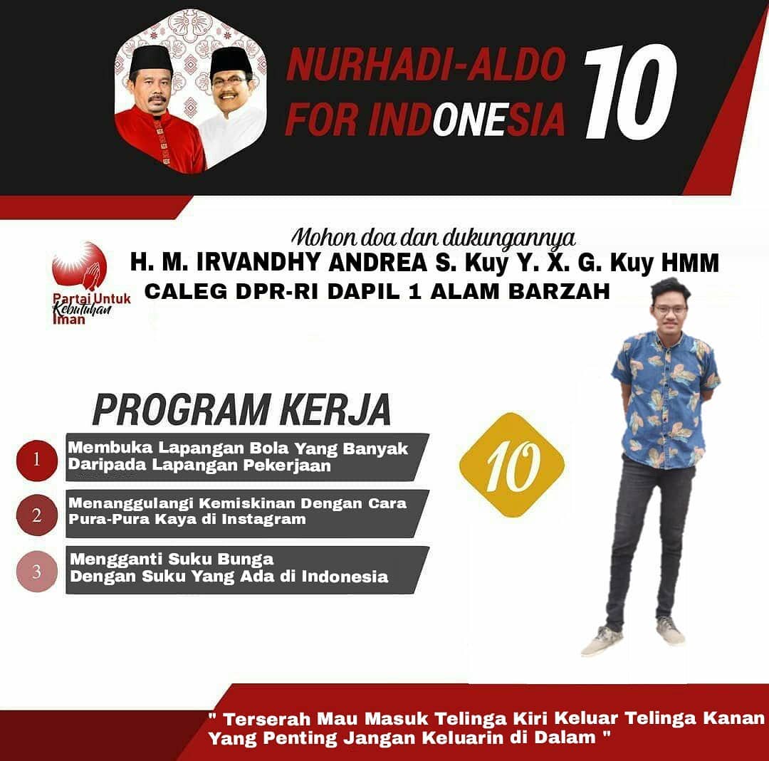 10+ Kontribusi Kreatif dari Warganet Demi Nyaleg buat Pemenangan Nurhadi-Aldo. Bisa Menang Telak nih!