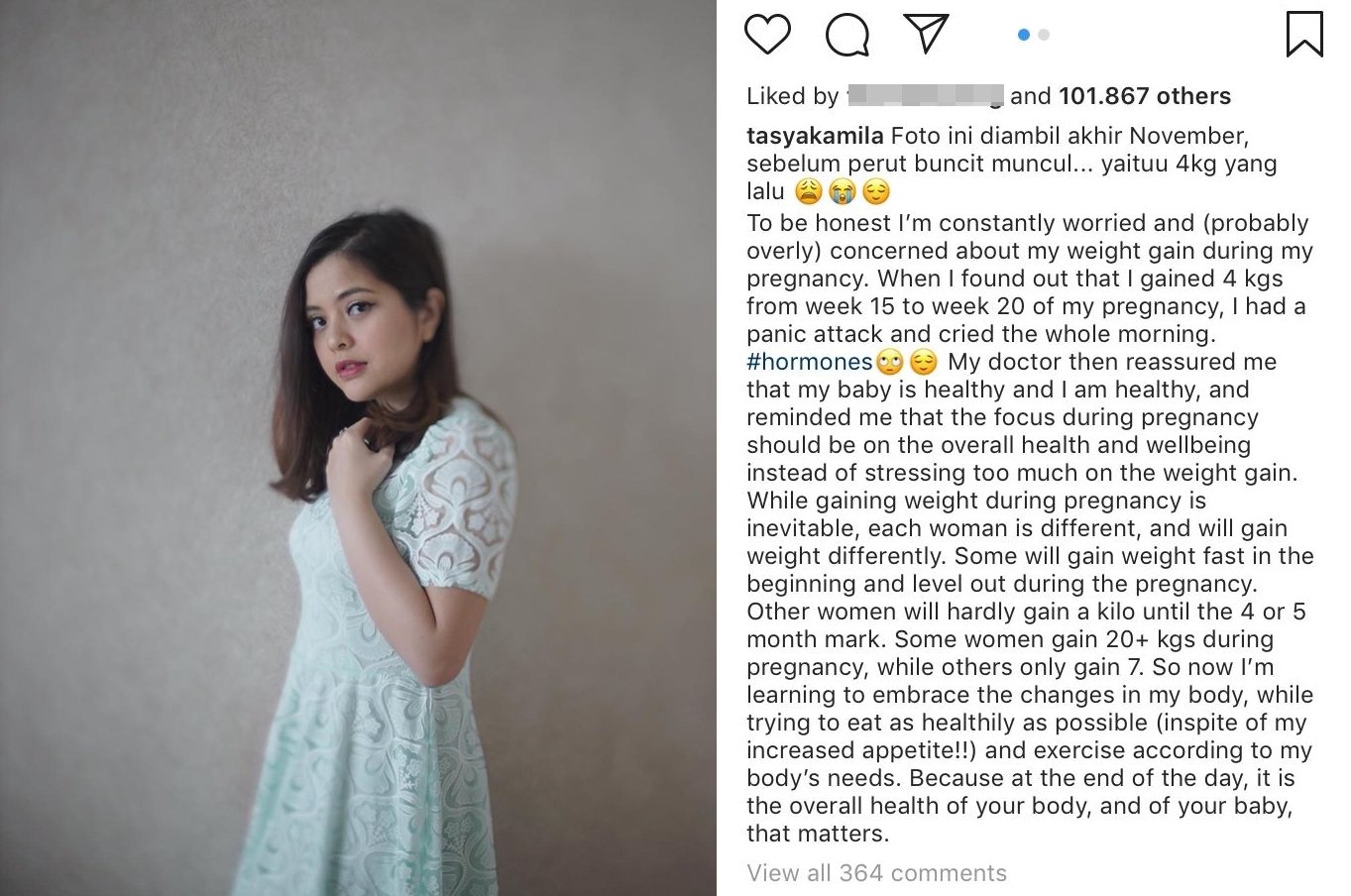 Ngeluh BB Naik 4 Kilo Selama Hamil, Tasya Kamila 'Disemprot' Warganet. Haduh!