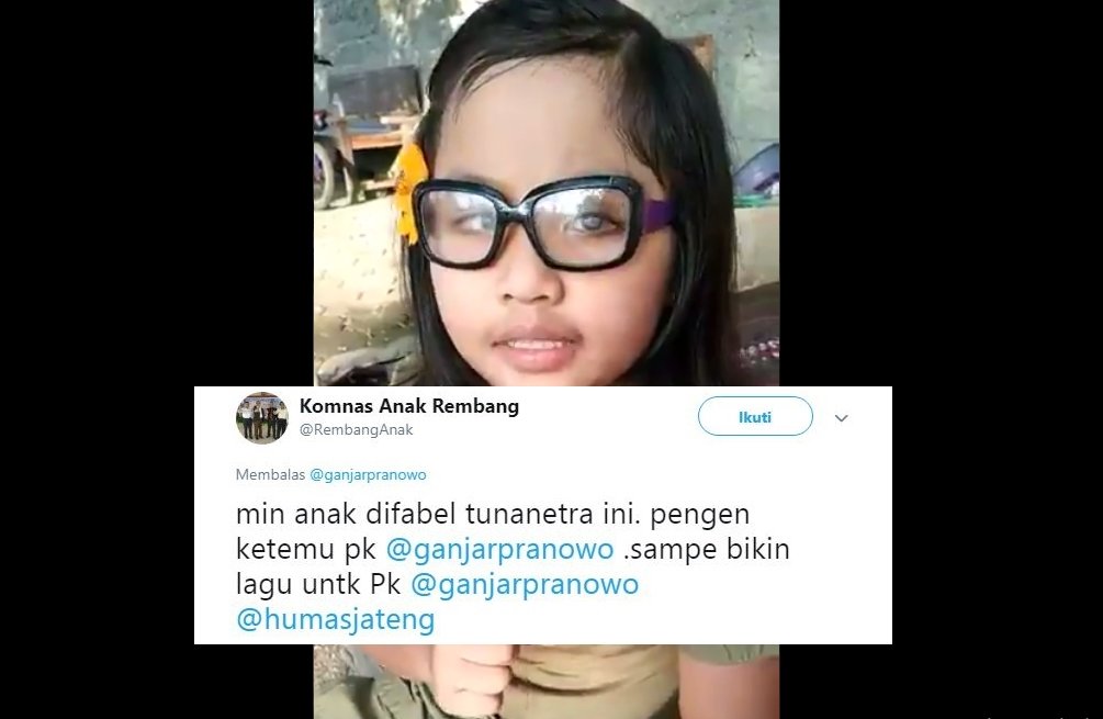 Pengen Ketemu Ganjar Pranowo, Bocah Difabel ini Bikin Lagu. Berkat Warganet, Suaranya pun Didengar