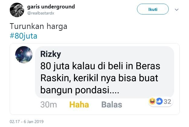 Warganet Twitter Berandai-andai Duit 80 Juta Bisa Buat Beli Apa. Pada Kreatif bin Kocak Idenya!