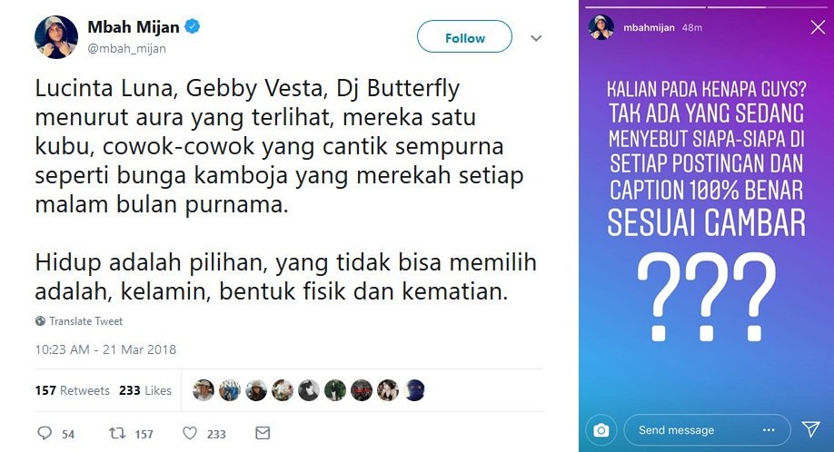 'Disindir' Hamil Palsu, DJ Katty Butterfly Dibela Warganet di IG Mbah Mijan. Ada-Ada Saja Memang ~