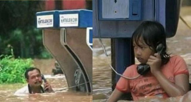 15 Potret Santainya Orang Indonesia Saat Hadapi Banjir. Yang Penting Harus Selalu Bersyukur sih, Yha~