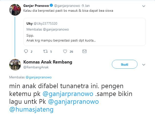 Pengen Ketemu Ganjar Pranowo, Bocah Difabel ini Bikin Lagu. Berkat Warganet, Suaranya pun Didengar