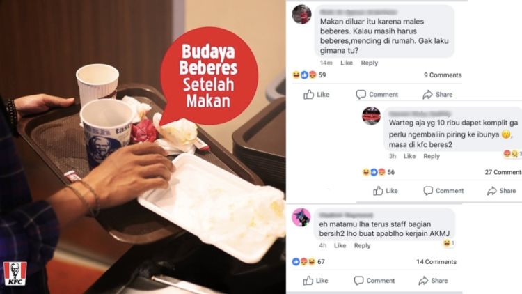 KFC Ajak Pelanggan Beberes Sendiri Setelah Makan. Warganet Malah Serang Dengan Komentar Pedas