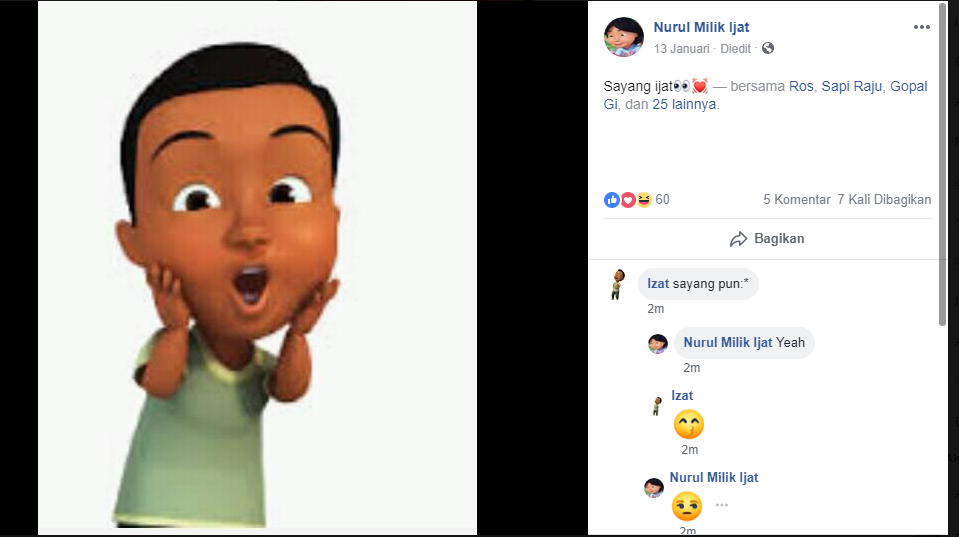 10 Kisah Cinta Menggemaskan dari Tokoh Kartun Upin-Ipin yang Terungkap di Facebook. Kok Konyol, Ya! :D