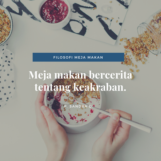 Ada persahabatan terjadi di meja makan.