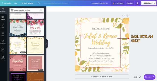 Cara Mudah Desain Undangan Pernikahan Pakai Aplikasi Canva. Gratis dan Pasti Kamu pun Bisa!