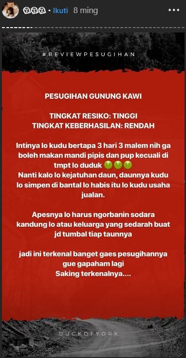 Menebak-nebak Risiko Pesugihan Menurut @junoaggy. Horror Sih, Tapi Jadi Pengen Ketawa Sendiri