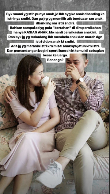 Wajib Baca! Selebgram Ini Beberkan Fakta Pentingnya Bedakan 'Cinta Istri' VS 'Cinta Anak'. Jangan Keliru dan Istri Terabaikan!