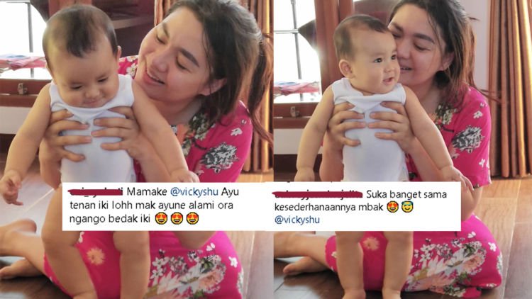 Unggah Foto Dasteran, Nggak Makeup dan Sambil Momong Anak, Vicky Shu Banjir Pujian. Keibuan Banget!