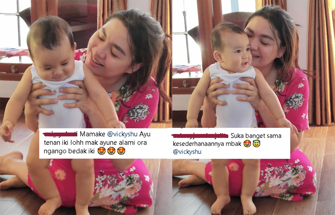 Unggah Foto Dasteran, Nggak Makeup dan Sambil Momong Anak, Vicky Shu Banjir Pujian. Keibuan Banget!